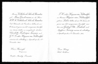 Huwelijksaankondiging C.F.T. Vertholen de Salve Bruneton en  G.O. Frederik Huijsen Kattendijke (1913)